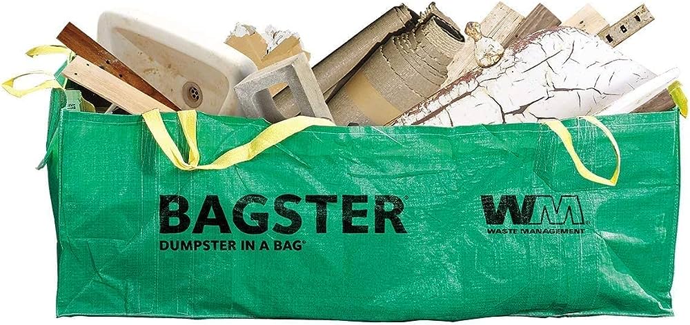 Bagster 3CUYD Dumpster in a Bag Holds up to 3,300 lb, Single Bag (Green)