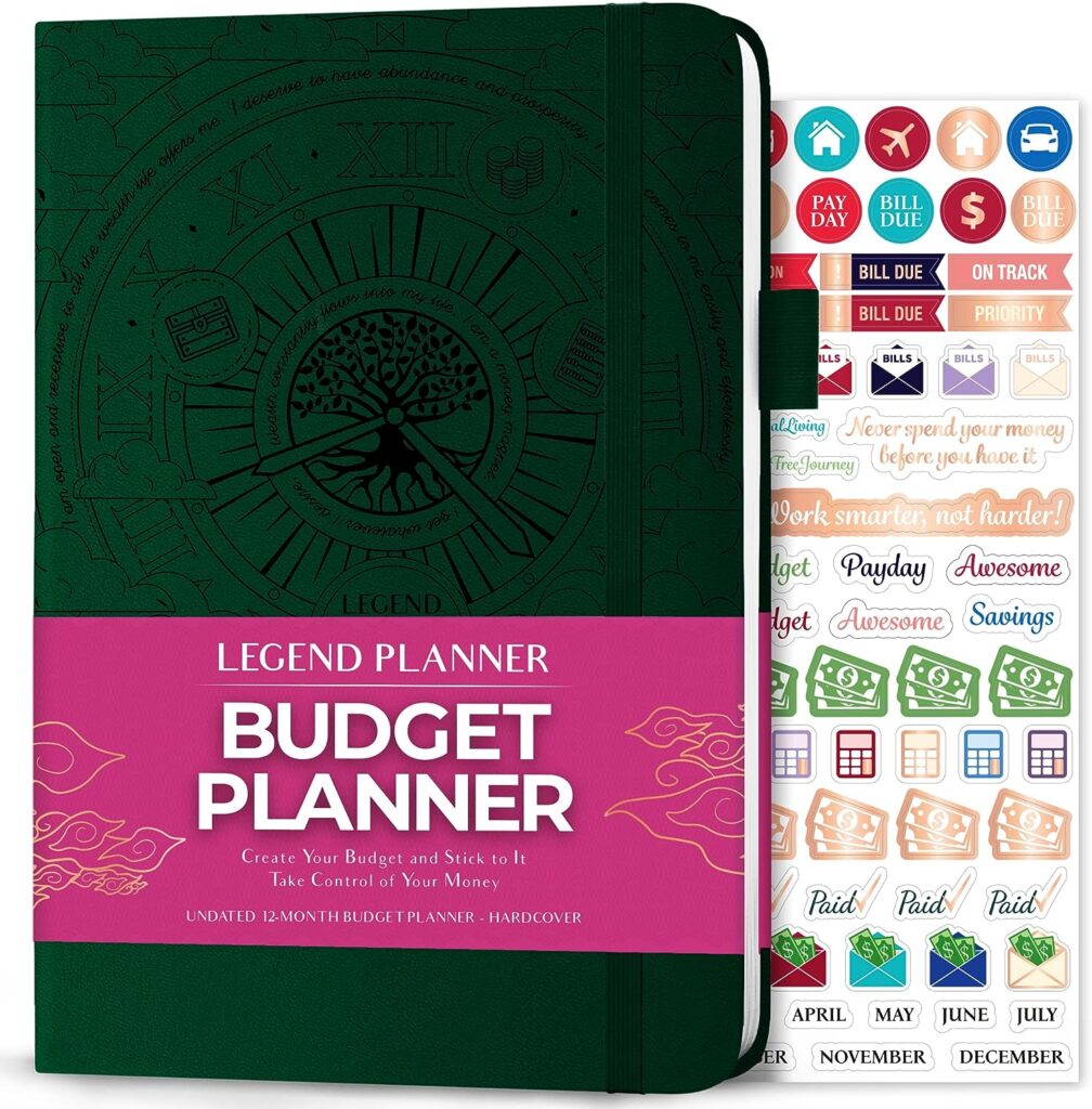 Legend Budget Planner – Deluxe Financial Planner Organizer Budget Book. Money Planner Account Book Expense Tracker Notebook Journal for Household Monthly Budgeting Personal Finance – Dark Green
