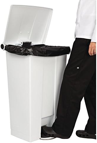 Rubbermaid Commercial Products Step-On Trash Can with Lid, 23-Gallon, White, Hands-Free Sanitary Use Garbage Can for Medical Waste in Hospitals/Lab/Emergency/Patient Rooms