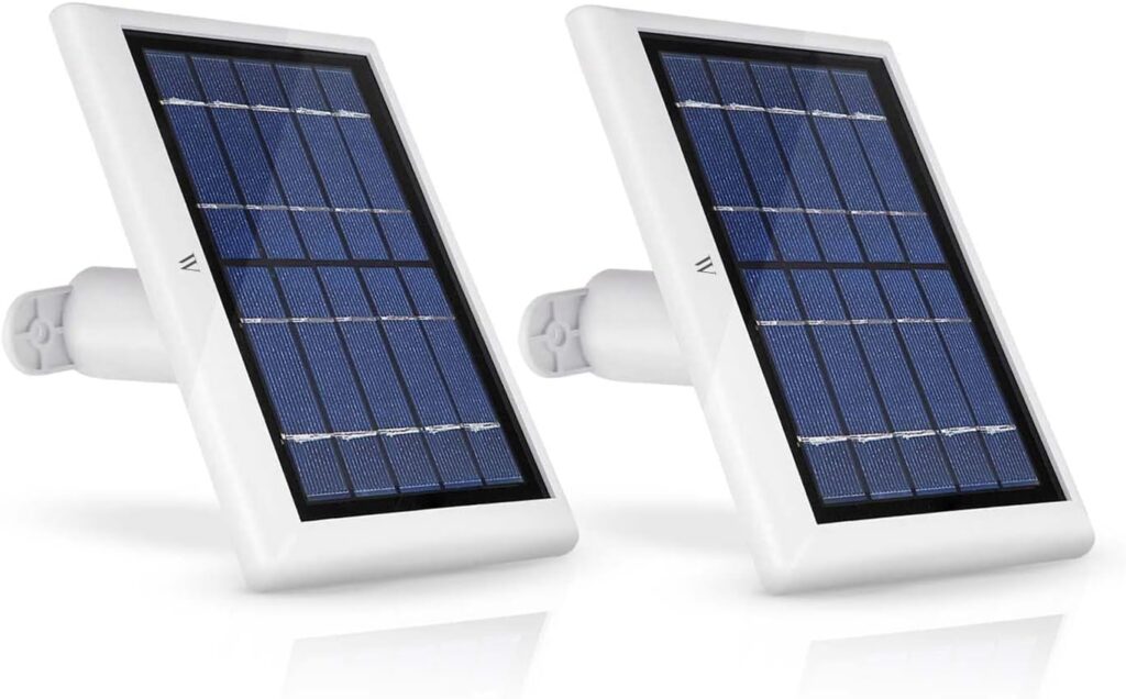 Wasserstein Solar Panel Compatible with Ring Spotlight Cam Battery All-new Ring Stick Up Cam Battery - Power Your Ring Surveillance Camera continuously with 2W 5V Charging (2 Pack, White)
