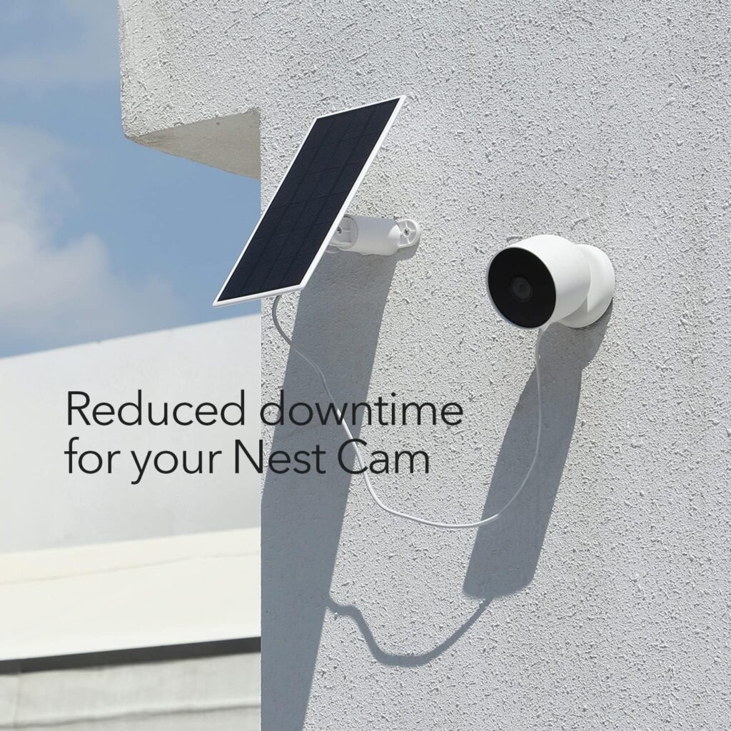 Wasserstein Solar Panel for Google Nest Cam Outdoor or Indoor, Battery - 2.5W Solar Power - Made for Google Nest